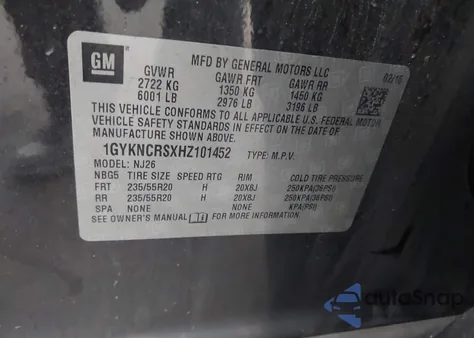 2017 Cadillac Xt5 Premium Luxury from USA, damaged, VIN 1GYKNCRSXHZ101452